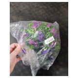 Hommyea Artificial Hanging Flowers for Outdoors, 2 Pcs Fake Hanging Plant Spring Summer Decor, UV Resistant No Fade Faux Flower for Front Door Porch Planter Patio Yard Garden(Double Purple)