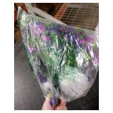 Hommyea Artificial Hanging Flowers for Outdoors, 2 Pcs Fake Hanging Plant Spring Summer Decor, UV Resistant No Fade Faux Flower for Front Door Porch Planter Patio Yard Garden(Double Purple)