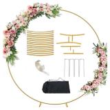 Antizz 6.6FT Round Balloon Arch Stand kit Metal Circle Backdrop Stand Wedding Arches with Storage Bag for Gender Reveal Baby Shower Ceremony Birthday Party Decorations