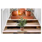 Ewtogift Indoor Fake Olive Plant 12 inch Faux Silk Leaves with Black Rustic Planter Medium Size Perfect Artificial Olive Fruits with Realistic Trunk and Lifelike Stems for Home and Office Decor