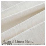 Extra Wide 60 Inch Width Pinch Pleated Curtains 90 Inch Length for Living Room Thick Linen Boho Curtain Memory Shape Light Filtering Privacy for Bedroom Large Windows Hooks Rings Cream 1 Panel 60x90