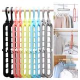 HEYHOUSE Closet Organizers and Storage,College Dorm Room Essentials,Pack of 10 Multifunctional Organizer Magic Space Saving Hangers with 9 Holes Storage Organization for Wardrobe Closet