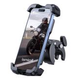 Lamicall Motorcycle Phone Mount, Bike Phone Holder - [Metal Lock] Upgrade Quick Install Handlebar Clip for Bicycle Scooter, Cell Phone Clamp for iPhone 17 16 15 Pro Max, Galaxy, 4.7-6.8 Phones