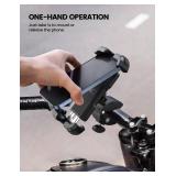 Lamicall Motorcycle Phone Mount, Bike Phone Holder - [Metal Lock] Upgrade Quick Install Handlebar Clip for Bicycle Scooter, Cell Phone Clamp for iPhone 17 16 15 Pro Max, Galaxy, 4.7-6.8 Phones