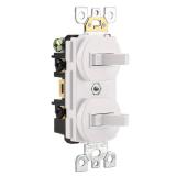 Wengart Double Toggle Light Switch,15 Amp AC120 Volt,Residential Grade Electrical Wall Switch,Great for Home, Office & Kitchen, White,ETL Listed