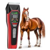 Grimgrow Horse Clippers Low Noise Rechargeble Horse Trimmer Kit, Pet Shaver for Heavy Thick Coats Grooming, 2-Speed Cordless Animal Shears for Horse, Sheep, Cats and Dogs