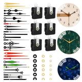 6 PCS High Torque Quartz Clock Movement Mechanism Replacement Clock Kit with 10 Different Pairs of Hands Clock for DIY Repair Clock Parts Shaft Lengths 12mm 15.5mm 21.5mm (Style 2)
