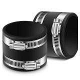 Minatee Dust Control Flex Cuffs with Stainless Steel Hose Clamps, Flexible PVC Coupling for Plastic and Copper Plumbing Connections, Connector Ports Dust Collection Fittings(2-1/2 Inch, 2 Pcs)