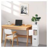 RUNSUNSPRI Bathroom Storage Bathroom Trash Can Toilet Paper Holder Stand Storage Cabinet for Small Spaces Slim Paper Holder for Bathroom Bedroom Living Room Office