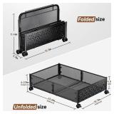 Under Bed Storage Containers with Wheels, Under Bed Shoe Storage Organizer Drawer, Tool-free Assembly Metal Storage Containers for Bedroom Clothes Shoes Blankets -2PCK