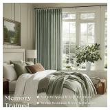 Green Linen Semi Sheer Curtains 90 Inches Long for Living Room Bedroom Light Filtering Sage Green Textured Burlap Pinch Pleated Curtains 90 Length Hooks Rings Back Tab for Sliding Door 2 Panels