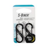 Nite Ize S-Biner Dual Carabiner Stainless Steel, Size 1, Black, 2 count (Pack of 1)