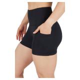 Yogalicious Womens High Waisted Biker Shorts Workout Running Spandex Yoga Shorts 3.5, 5, 7, 9 - Black 3.5 - Large