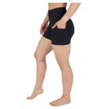 Yogalicious Womens High Waisted Biker Shorts Workout Running Spandex Yoga Shorts 3.5, 5, 7, 9 - Black 3.5 - Large
