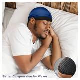 Selalu 1pk Wave Cap, Silk Durag for Men, Compression Cap for 360, 540, 720 Waves