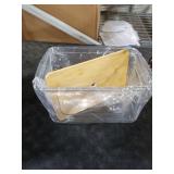 Hudgan Stackable Storage with Bamboo Top for Laundry Room Organization, Extra Large Trash Bag/Garbage Bag Dispenser, Under Sink Organizer, Pantry Organizers