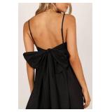 Petal & Pup Alice Bow Back Midi Dress - Black XS