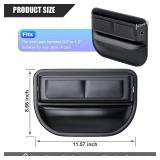 SOEKAVIA Car Seat Gap Filler Organizer, 2 Pack Premium Leather Car Center Console Organizer with Card Slots for Phones, Glasses, Keys, Cards, Universal Fit Car Accessories for Women/Men Interior