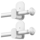 KAMANINA White Curtain Rod No Drilling 32 to 58 Inches, 5/8 Inch Adjustable Curtain Rods for Windows with 3M Adhesive Brackets 2 Pack