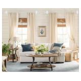 KAMANINA White Curtain Rod No Drilling 32 to 58 Inches, 5/8 Inch Adjustable Curtain Rods for Windows with 3M Adhesive Brackets 2 Pack