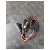 ELECTOP 1 to 2 Car Cigarette Lighter Splitter Adapter Power Charger Port, 12V 24V Plug Socket 2-Way Splitter Y Adapter, 10 inch 16AWG Cigarette Lighter Extension Cord with 15A Fuse