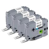 12mm 0.47 Laminated Black on White TZe TZ Tape Replace for Brother Label Maker Tape TZe-231 TZe231 Compatible with Brother P Touch PT-D210 D220 H110 D410 P710BT H111 1070 1880 1890, 4-Pack