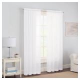 Pairs to Go Victoria Voile Modern Sheer Rod Pocket Window Curtains for Living Room (2 Panels), 59 x 84 in, White
