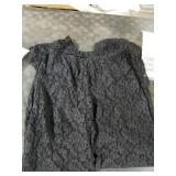 Women Lace Floral Pant Sexy See Through Flare Bell Bottom Hollow Out Trousers Mesh Leggings Cover Up Pants (A Black, L)