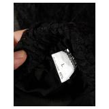 Women Lace Floral Pant Sexy See Through Flare Bell Bottom Hollow Out Trousers Mesh Leggings Cover Up Pants (A Black, L)