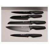 APPEARS NEW - LeeLou Kitchen 5-Piece Premium Knife Set, Stainless Steel Chef Knive & Essential Blades for All Cooking Needs. Set does not include utility scissors or knife block, see photos.