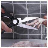 LeeLou Kitchen Scissors Multi-Purpose Stainless Steel Scissors, Suitable for Kitchen, Cutting Chicken Bones and Other Foods