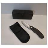 APPEARS NEW - Allvin Flipper Pocket Knife, Ceramic Ball Bearing, Utility Folding Knife with knife case.