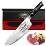 APPEARS NEW - Mkeevee 8 inch Professional German Stainless Steel Chef Knife, Engraved Best Husband Ever Knife Gift, Christmas Anniversary Birthday Gifts for Men Husband.