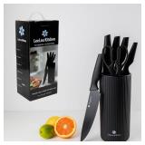 APPEARS NEW - LeeLou Kitchen 3-Piece Premium Knife Set, Stainless Steel Chef Knives. Essential Blades for All Cooking Needs.