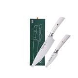 APPEARS NEW - KALAVINKA Professional Chef Knife 8 Inch, German Steel for Slicing and Chopping, Rust-Resistant Kitchen Knife with Bonus Paring Knife, Summer Entertaining (SAMJNA)