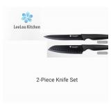 APPEARS NEW - LeeLou Kitchen 2-Piece Premium Knife Set, Stainless Steel Chef & Essential Blades for All Cooking Needs