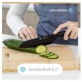 APPEARS NEW - LeeLou Kitchen Premium Stainless Steel Santoku Knife 6.5.