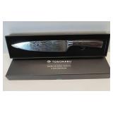 APPEARS NEW - TONGMARU Chef Knife, 8 inch Professional High Carbon Razor Super Sharp German Stainless Steel - Kitchen Chef Kitchen Knife with Ergonomic Forged PakkaWood Handle, with Luxury Gift Box, f
