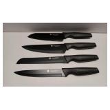 APPEARS NEW - LeeLou Kitchen 4-Piece Premium Knife Set, Stainless Steel Chef Knives.Essential Blades for All Cooking Needs.