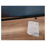 9ft Round Wood Patio Market Umbrella, Black White Striped, Outdoor Table Umbrella with Pulley Lift, 8 Ribs Polyester Fabric, Sun Umbrella for Garden Deck Pool Backyard - Retail: $233