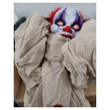 Haunted Hill Farm60 in. Touch Activated Animatronic Clown (Broken Neck) - Retail: $70