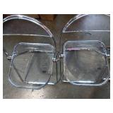 Modern Metal Acrylic Dorm Folding Chair Chrome - Room Essentials- Retail: $100