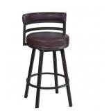 Titana 30" Bar Height Swivel Brown Faux Leather and Auburn Bay Metal Bar Stool for Kitchen Island Counter - Retail: $188