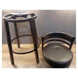 Titana 30" Bar Height Swivel Brown Faux Leather and Auburn Bay Metal Bar Stool for Kitchen Island Counter - Retail: $188