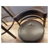 Titana 30" Bar Height Swivel Brown Faux Leather and Auburn Bay Metal Bar Stool for Kitchen Island Counter - Retail: $188