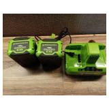 Greenworks 60V 25  Self-Propelled Lawn Mower with (2) 4.0 Ah Batteries & Rapid Charger 2546002 - Retail: $600