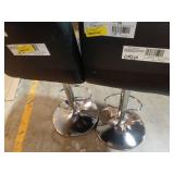 Adjustable Bar Stools Set of 2, Modern Swivel PU Leather Bar Chair with Backrest, Soft Cushioned Seat, Footrest, Sturdy Metal Frame, Comfortable Barstools for Kitchen Island, Pub, Black - Retail: $120