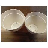 Pack of 2, Jacinto Recycled Plastic Planter, 15 inch Opening Diameter, Cream Color