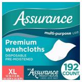 Assurance AS144 Premium Disposable Washcloth Wipes, XL (192 Count)