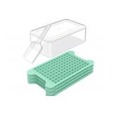 Mini Ice Cube Tray for Freezer: FDDBI Small Ice Trays for Freezer with Bin -  Easy Release Nugget Ice Tray - Crushed Ice Tray with Container (Missing one Piece) - Retail: $13